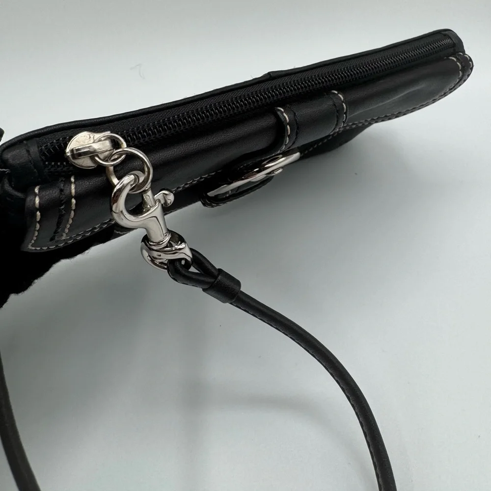 Coach Black SOHO Leather Wristlet with Buckle Detail | Very Good Condition - Picture 9 of 11